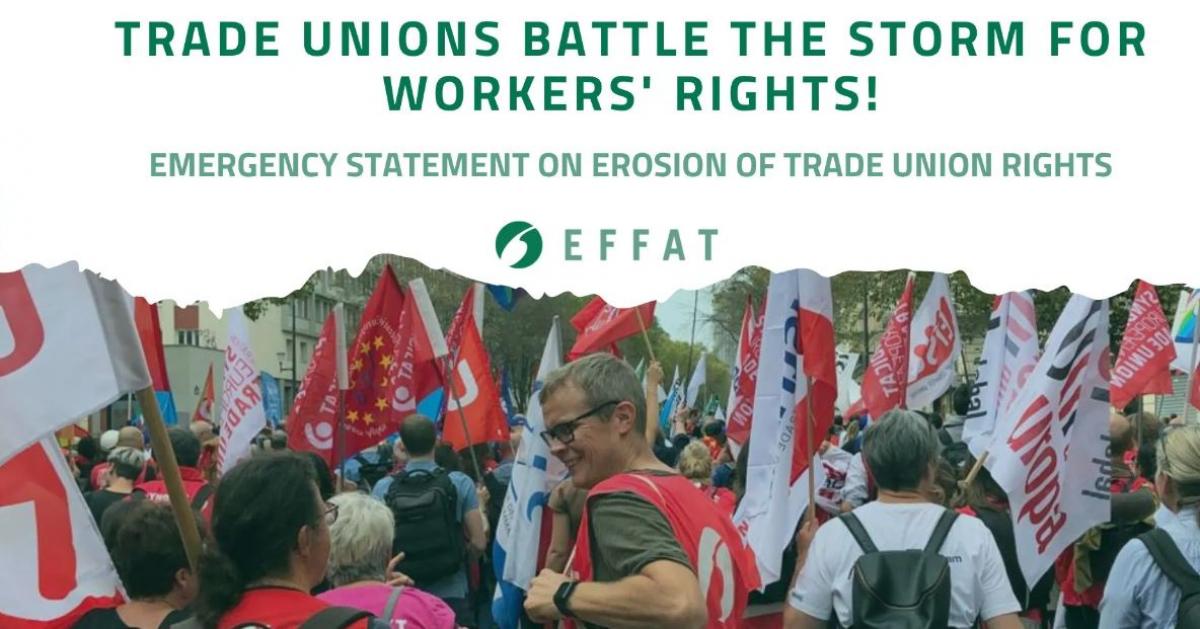"La erosin de los derechos sindicales" es el nombre de la resolucin de la federacin europea